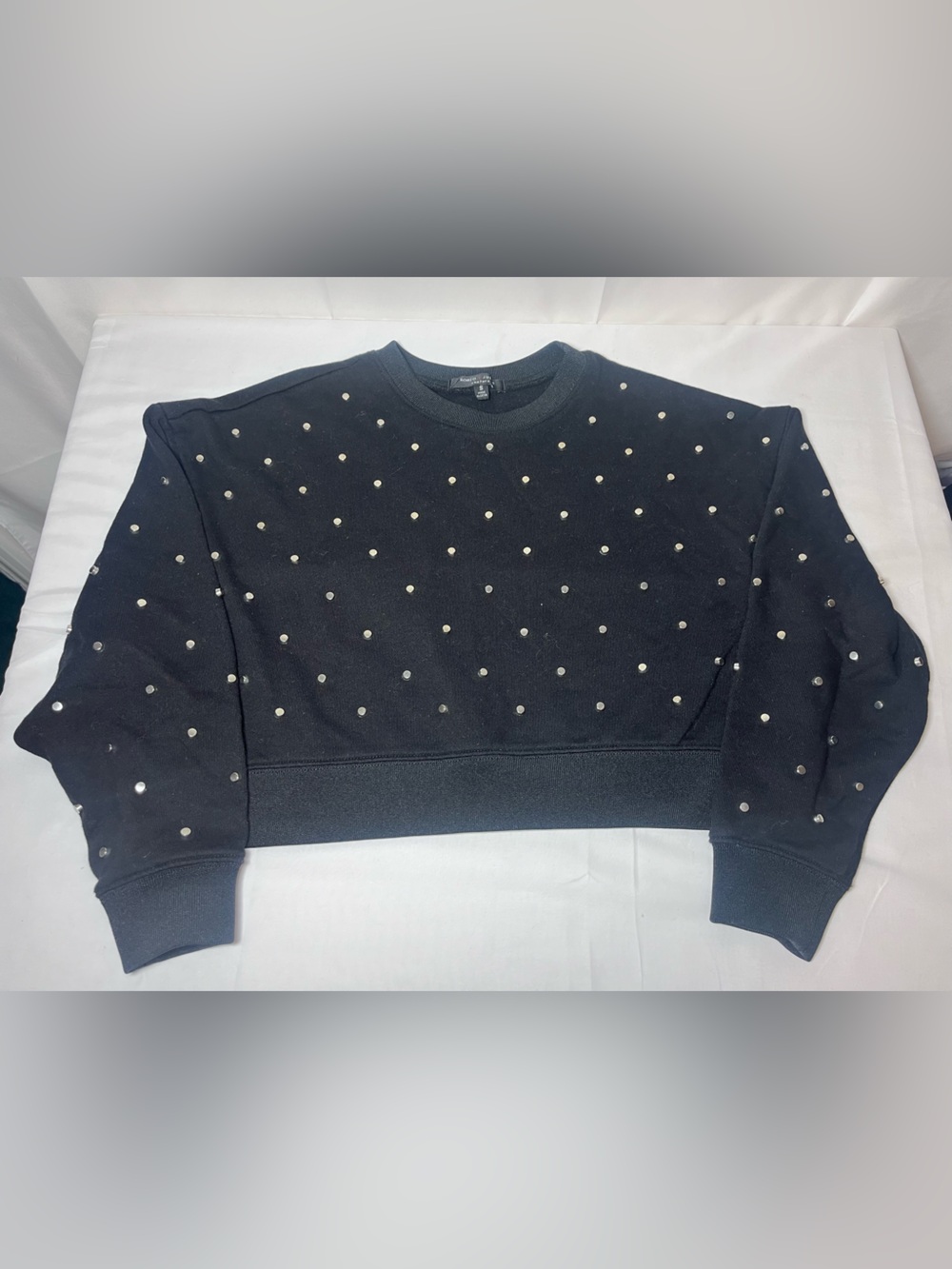 Romeo & Juliet Couture Black Cropped Sweatshirt with Studs